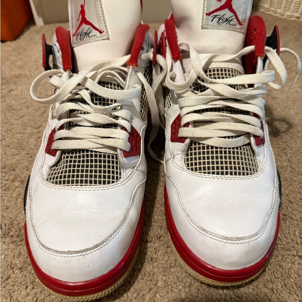 Used Mens Jordan Sneakers - White and Red